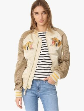 ALPHA INDUSTRIES Tiger Souvenir Limited Edition Embroidered Bomber Unisex Size S